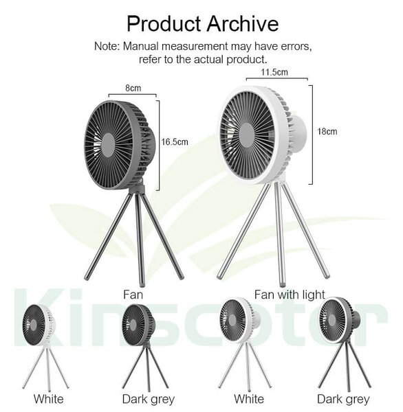 Prenosntý ventilátor Kinscoter DQ212 biely