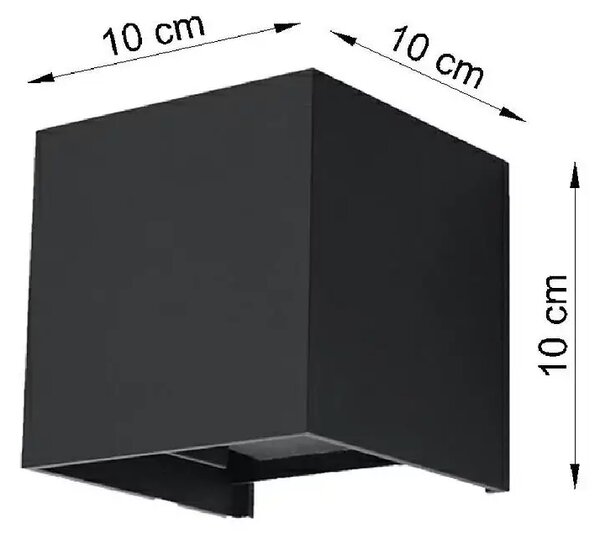 Nástenné svetlo CUBE Black 12W