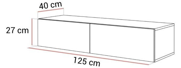 ZÁVESNÝ TV STOLÍK DAZIO KAŠMÍR LESKLÝ 125 cm