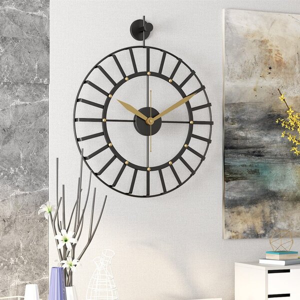 Dizajnové nástenné hodiny Rustical Black 50cm
