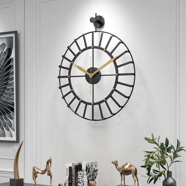 Dizajnové nástenné hodiny Rustical Black 50cm