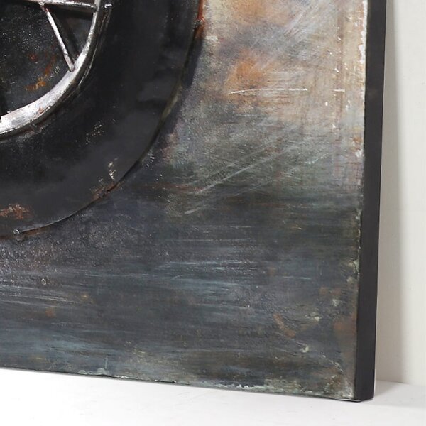 Dizajnový kovový obraz Motobike 120x95cm, ručne maľovaný