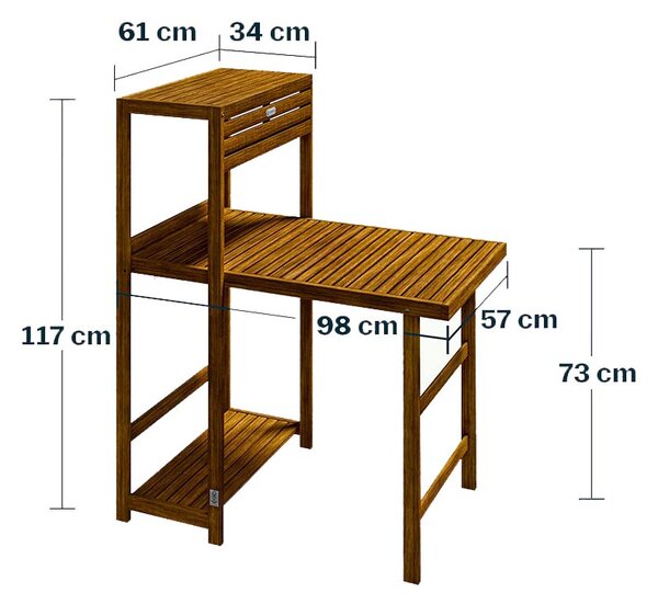 Casaria Záhradný skladací set z akáciového dreva