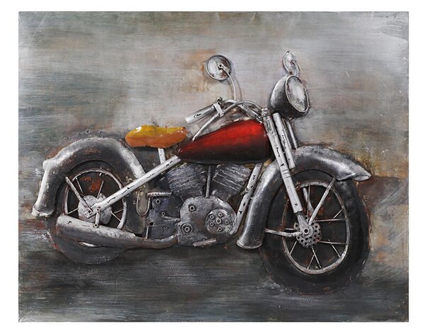 Dizajnový kovový obraz Motobike 120x95cm, ručne maľovaný