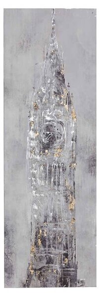 Dizajnový kovový obraz Big Ben 30x90cm, ručne maľovaný