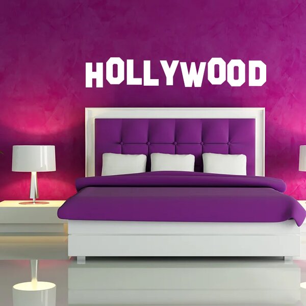 Sablio Samolepka na stenu: nápis Hollywood - 60x10 cm