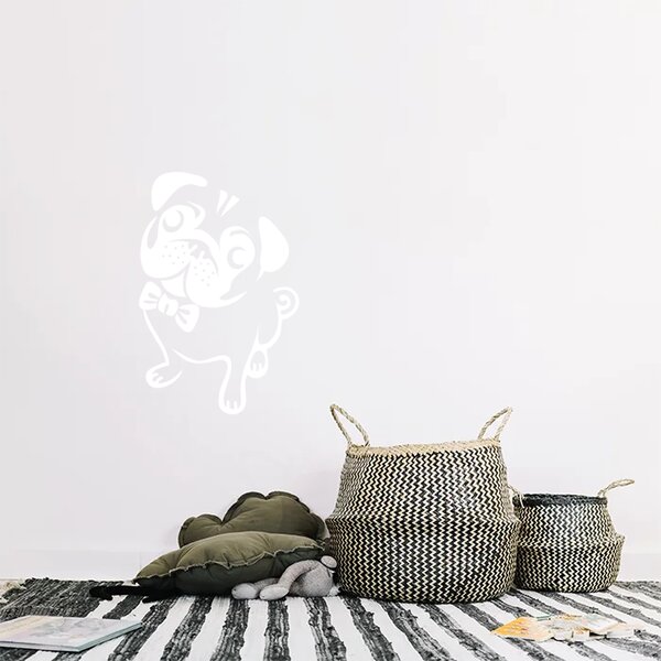 Sablio Samolepka na stenu: Mops - 40x60 cm
