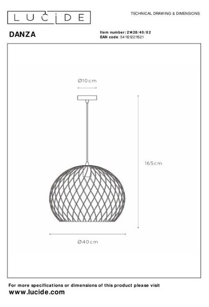 Lucide L214284002 závesné stropné svietidlo DANZA E27