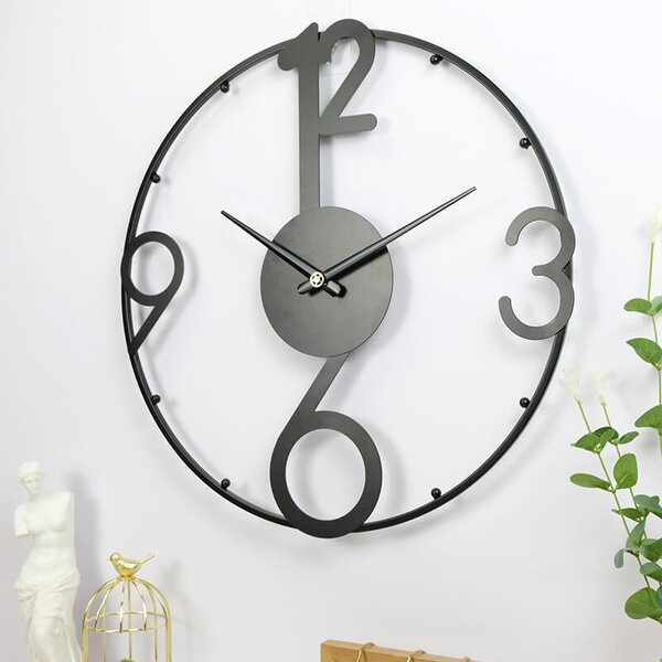 Dizajnové nástenné hodiny Ring black 50cm
