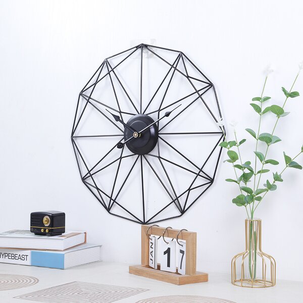 Dizajnové nástenné hodiny Modena Black 50cm