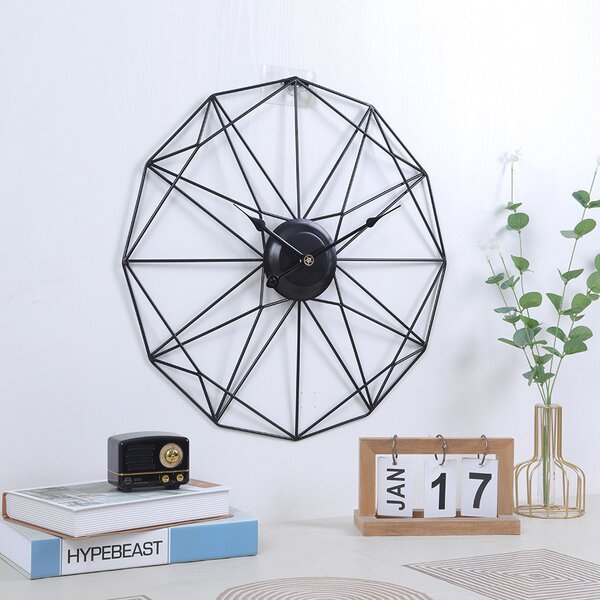 Dizajnové nástenné hodiny Modena Black 50cm
