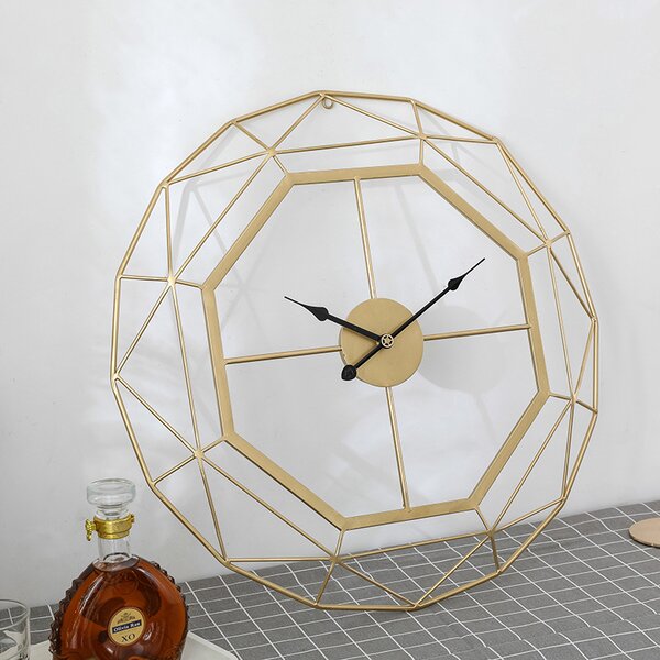 Dizajnové nástenné hodiny LOVE Gold 60cm