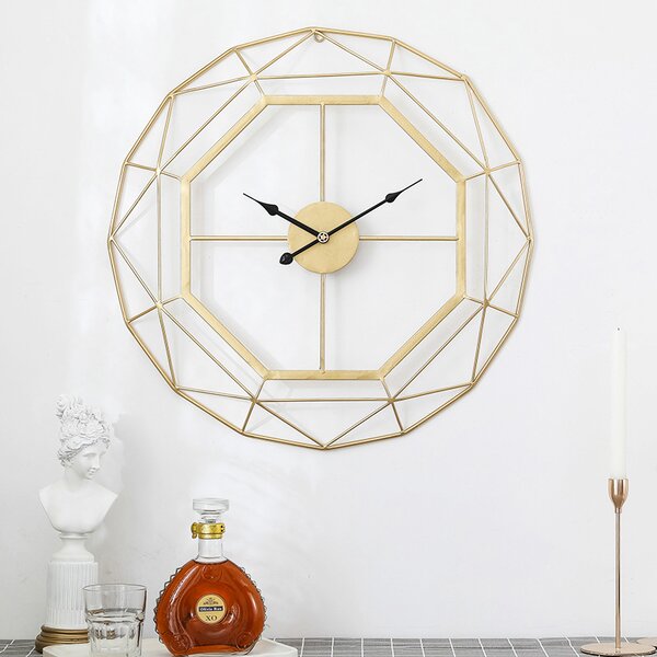 Dizajnové nástenné hodiny LOVE Gold 60cm