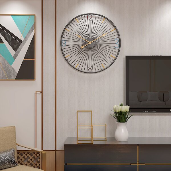 Dizajnové nástenné hodiny Decore Black 60cm