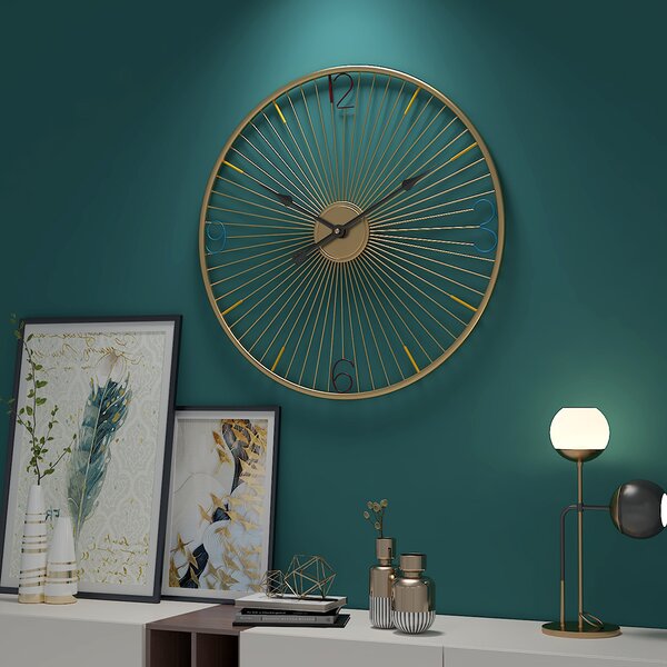Dizajnové nástenné hodiny Decore Gold 60cm