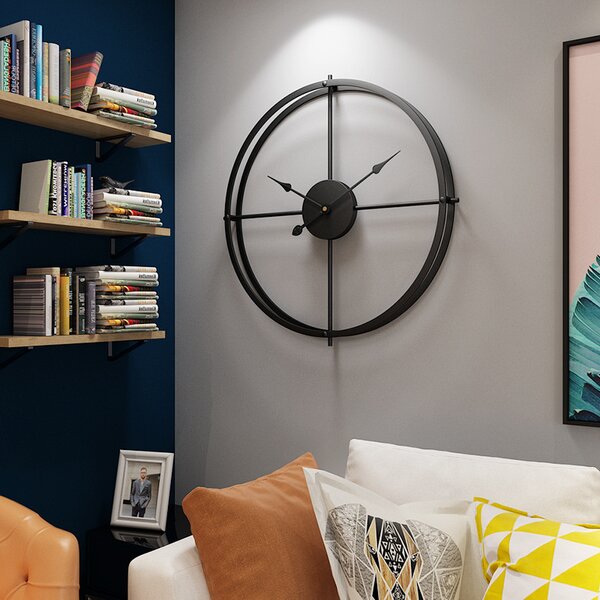 Dizajnové nástenné hodiny lux black 40cm