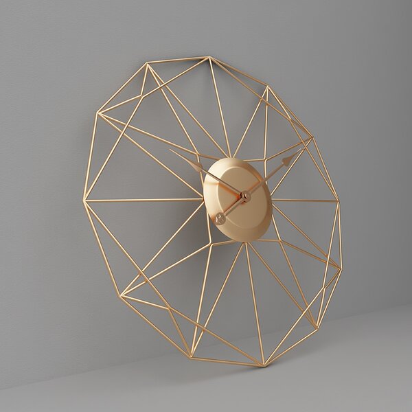 Dizajnové nástenné hodiny Modena Gold 60cm