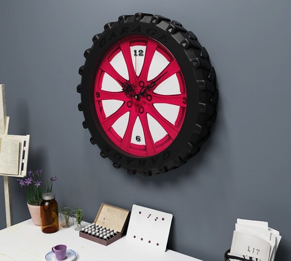 Dizajnové nástenné hodiny Retro Koleso 40cm