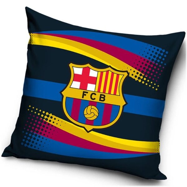 Velúrový vankúš FC Barcelona - motív Wave | 40x40 cm