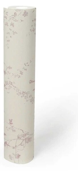 A.S. Création | Vliesová samolepiaca tapeta aktivovaná vodou WOW 78497-1 | 0,53 x 10,05 m | krémová, metalická, fialová