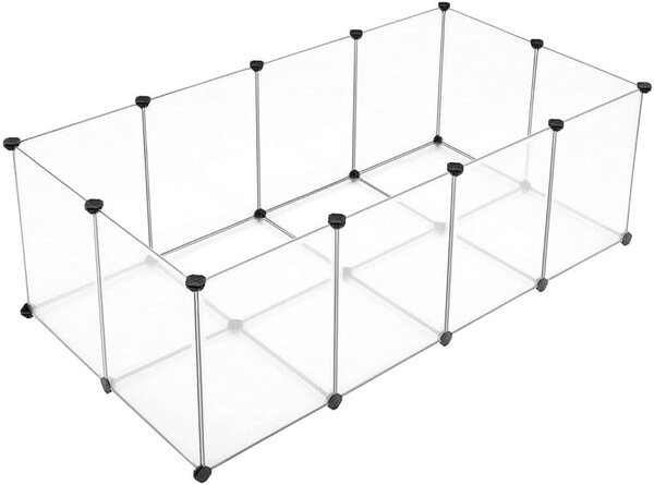 Ohrádka pre malé zvieratá z priehľadného plastu BEN, 143x71x47cm, transparentná SongmicsHome