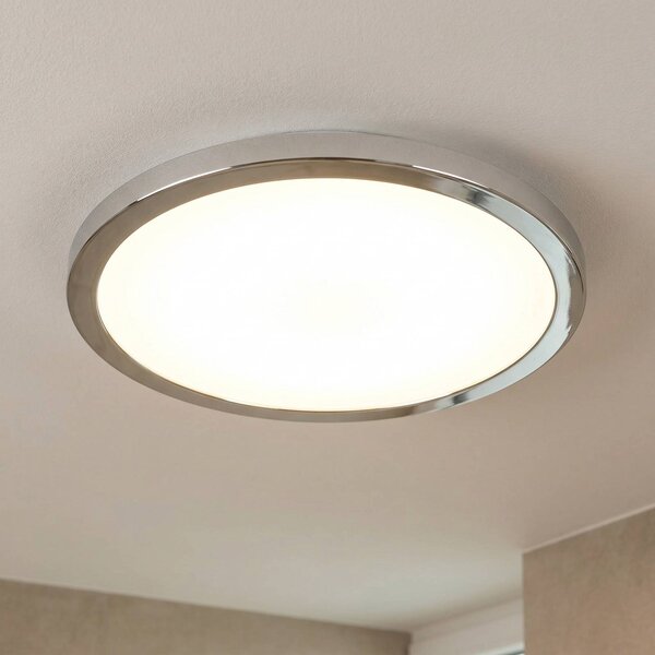 LIGHTME LED stropné svietidlo Aqua Ø30,2cm chróm, Chrómová / strieborná, Kúpeľňa, Hliník, Moderný, Závesné svietidlo