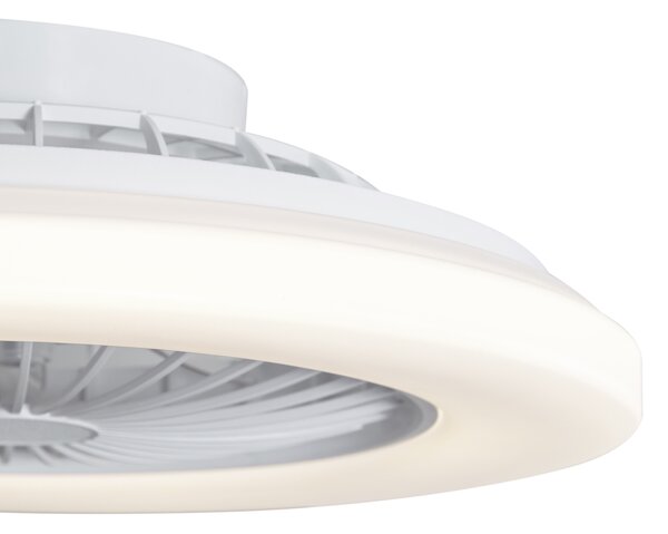 Stropný ventilátor biely 48,5 cm vrátane stmievateľného RGB LED s diaľkovým ovládaním - Clemo