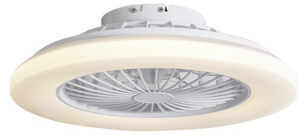 Stropný ventilátor biely 48,5 cm vrátane stmievateľného RGB LED s diaľkovým ovládaním - Clemo