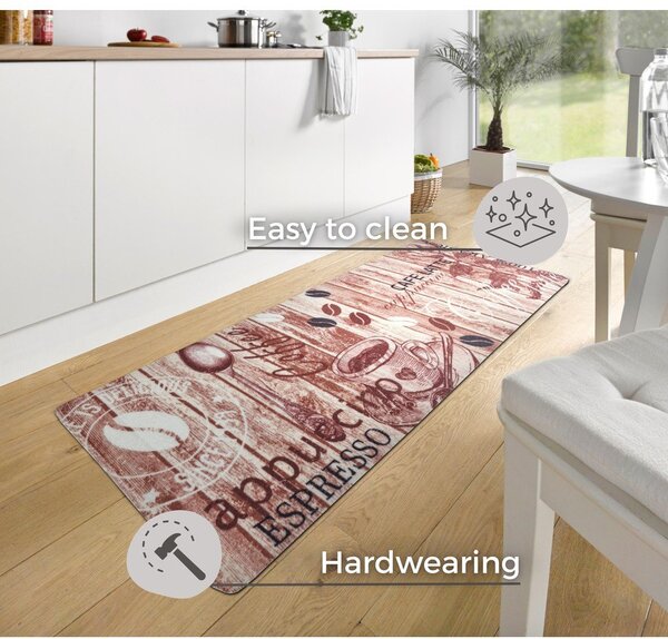 Hnedý kuchynský behúň Hanse Home Delicious Coffee, 67 x 180 cm