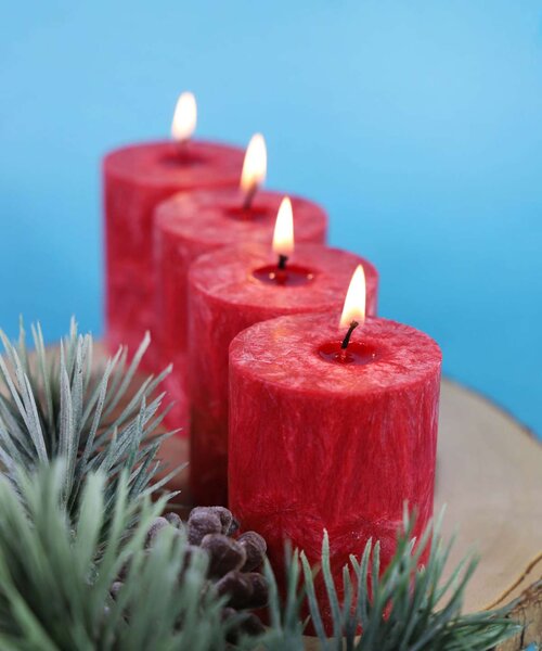 Adventné sviečky červené - 4ks