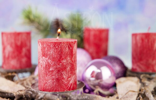 Adventné sviečky červené - 4ks