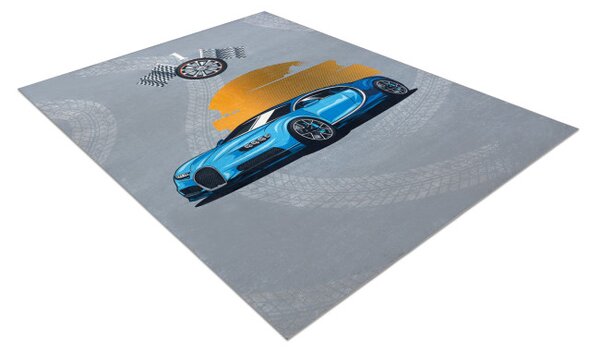 Detský koberec protišmykový BAMBINO 41730 Auto, sivý / modrý