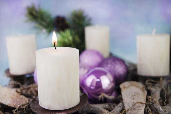 Adventné sviečky biele - 4ks