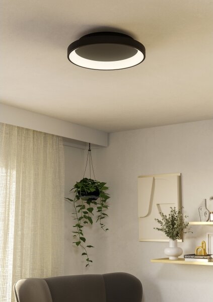Eglo 901251 - LED Stmievateľné stropné svietidlo LORETELLO LED/12W/230V čierna + DO