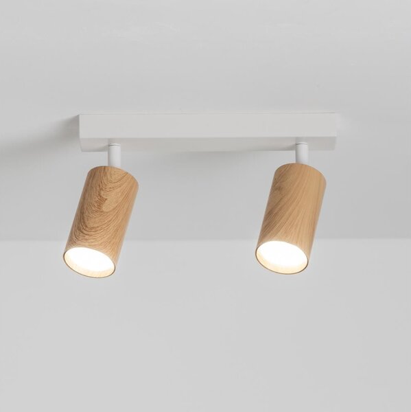 Brilagi - Bodové svietidlo SELE 2xGU10/30W/230V biela/dekor duba