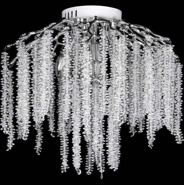 Prisadený luster 6xE14/60W/230V + 3xLED/3W pr. 54 cm lesklý chróm