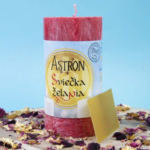 Sviečka želania Astron - valec 11 cm, Červená