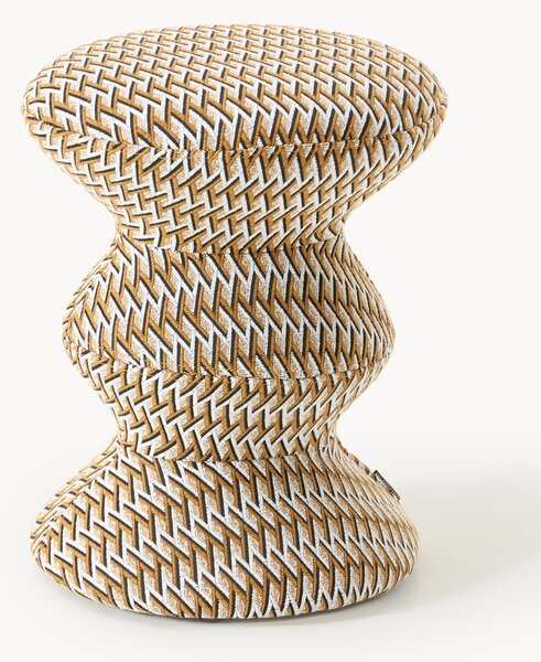 Okrúhla čalúnená taburetka Zig Zag