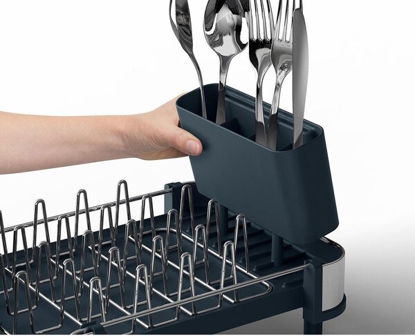 Čierny nastaviteľný plastový odkvapkávač 31x19 cm Extend Slim Steel – Joseph Joseph