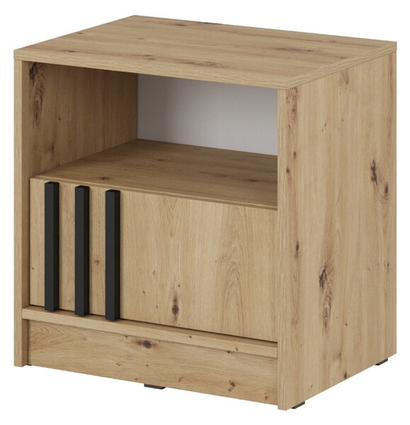 NOČNÝ STOLÍK LETIZIA S LAMELAMI DUB ARTISAN / ČIERNA