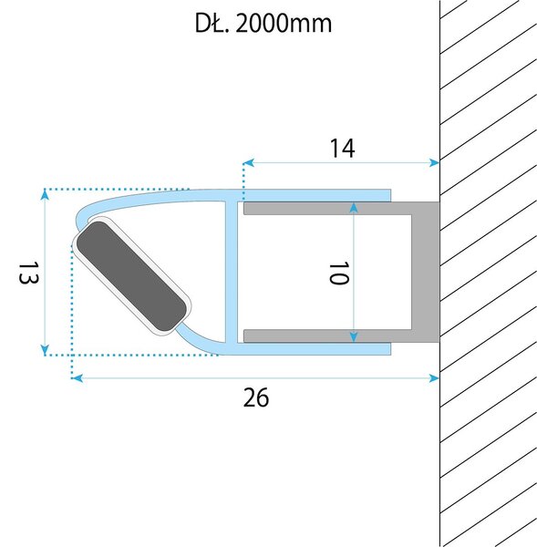 Rea Atlas, magnetický profil pre sprchové dvere 200cm, chróm, REA-K6751