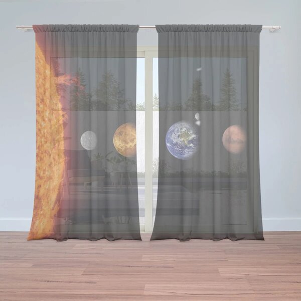 Sablio Záclony Planéty a Slnko: 2ks 150x250cm