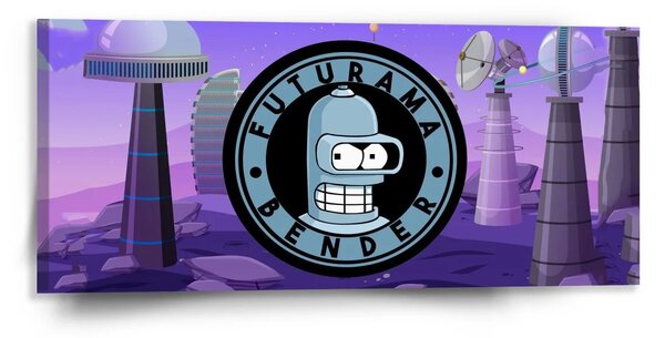 Sablio Obraz Futurama Bender Planéta s vysielačmi - 110x50 cm