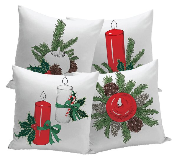 XPOSE® Set obliečok na vankúš SVIEČKY 40x40 cm - set 4ks
