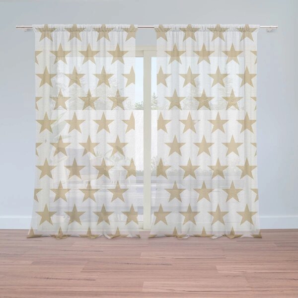 Sablio Záclony Zlaté hviezdy: 2ks 150x250cm