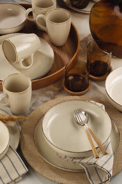 ASIR Porcelánová jedálenská súprava (16 ks) béžová