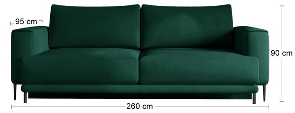 Rozkladacia pohovka s úložným priestorom Dena - tmavozelená