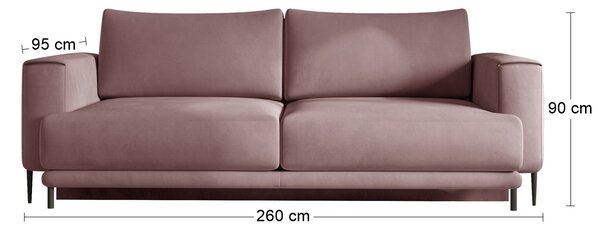 Rozkladacia pohovka s úložným priestorom Dena - tmavoružová