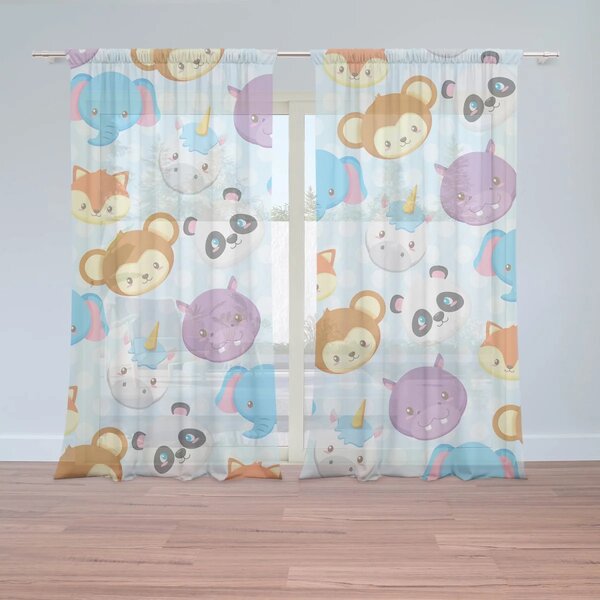 Sablio Záclony Zoo pre deti : 2ks 150x250cm