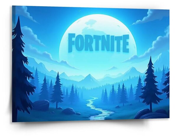 Sablio Obraz FORTNITE Modré údolie s mesiacom - 150x110 cm